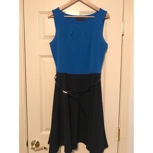Two tone blue dress business attire